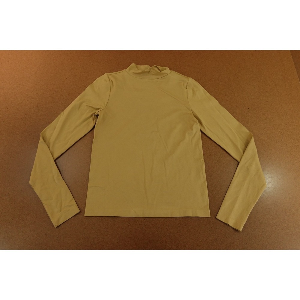 Wild Fable Womens Size Medium Gold Seamless Long Sleeve Mock Meck Tee NWT